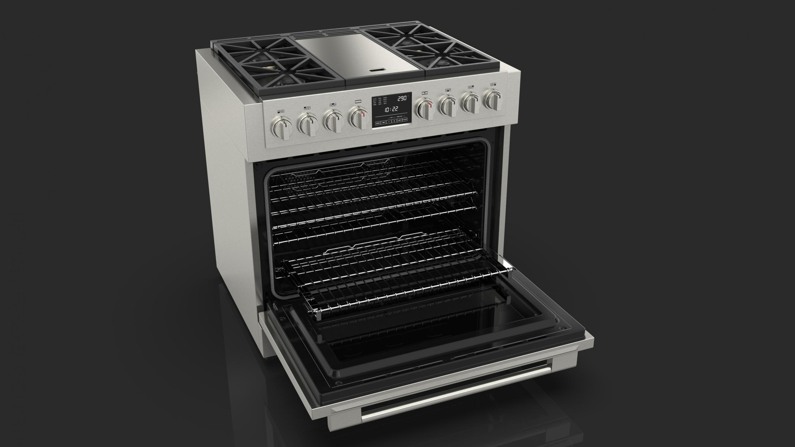 36” DUAL FUEL PRO RANGE WITH GRIDDLE | Fulgor Milano